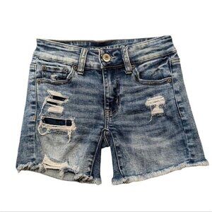American Eagle next level stretch Ripped Jean  Shorts Mid rise size 00